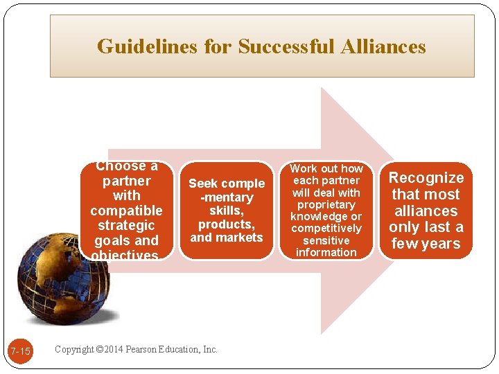 Guidelines for Successful Alliances Choose a partner with compatible strategic goals and objectives. 7