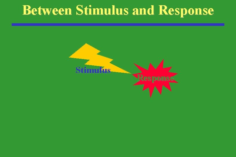 Between Stimulus and Response Stimulus Response 
