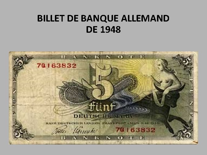 BILLET DE BANQUE ALLEMAND DE 1948 