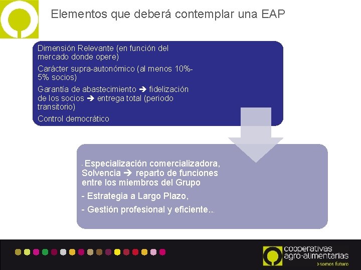 Elementos que deberá contemplar una EAP Dimensión Relevante (en función del mercado donde opere)
