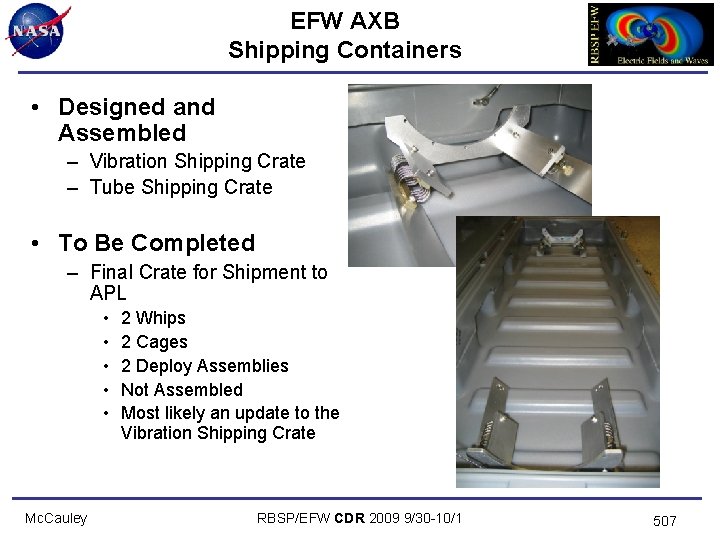 EFW AXB Shipping Containers • Designed and Assembled – Vibration Shipping Crate – Tube