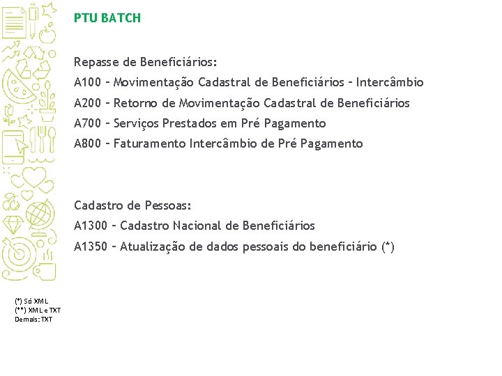 PTU BATCH Repasse de Beneficiários: A 100 – Movimentação Cadastral de Beneficiários – Intercâmbio PTU BATCH Repasse de Beneficiários: A 100 – Movimentação Cadastral de Beneficiários – Intercâmbio