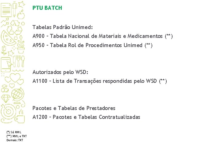 PTU BATCH Tabelas Padrão Unimed: A 900 – Tabela Nacional de Materiais e Medicamentos PTU BATCH Tabelas Padrão Unimed: A 900 – Tabela Nacional de Materiais e Medicamentos