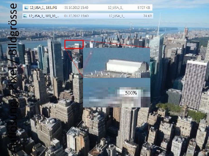 Auflösung / Pixel / Bildgrösse 500% 