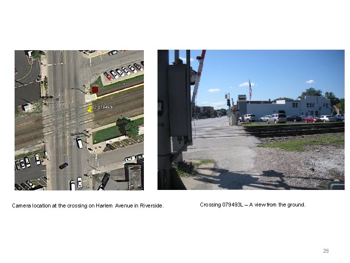 Camera location at the crossing on Harlem Avenue in Riverside. Crossing 079493 L –