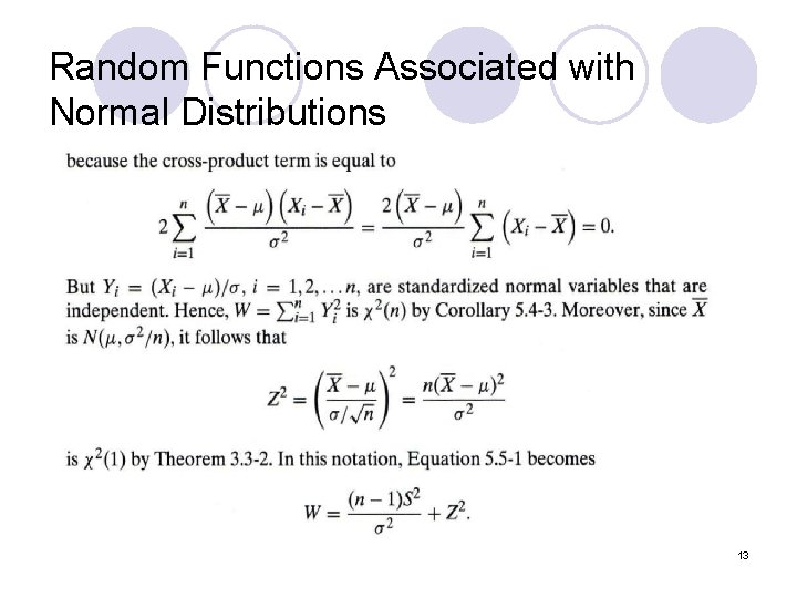 Random Functions Associated with Normal Distributions 13 