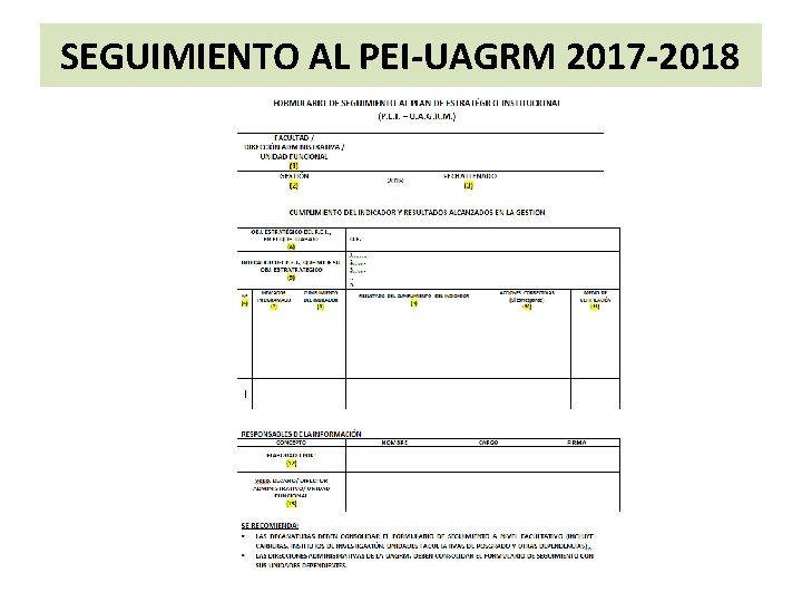 SEGUIMIENTO AL PEI-UAGRM 2017 -2018 