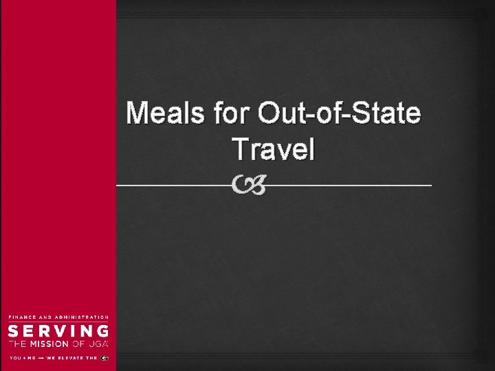 Meals for Out-of-State Travel 