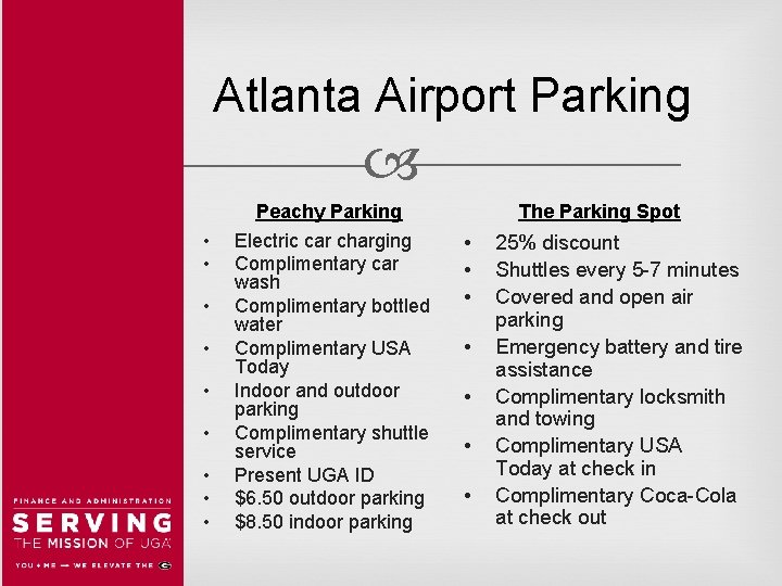 Atlanta Airport Parking • • • Peachy Parking Electric car charging Complimentary car wash