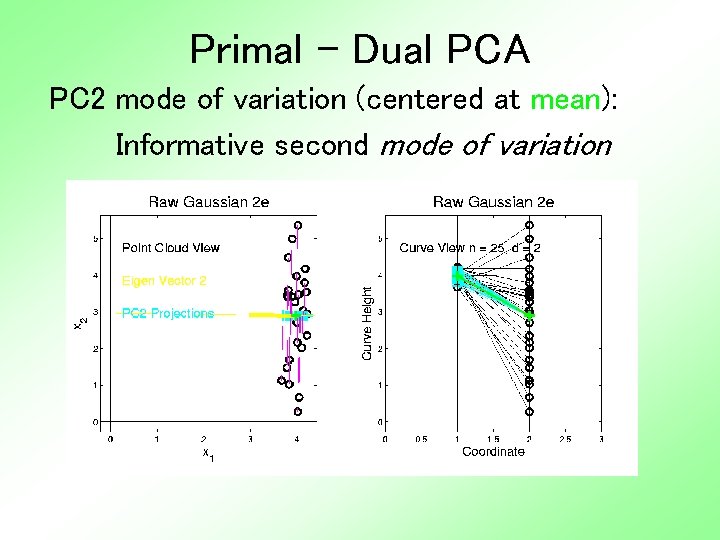 Primal - Dual PCA PC 2 mode of variation (centered at mean): Informative second