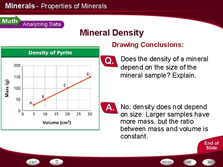 Minerals - Properties of Minerals Mineral Density Drawing Conclusions: Does the density of a