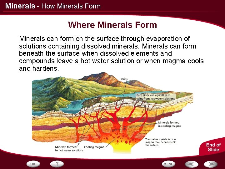 Minerals - How Minerals Form Where Minerals Form Minerals can form on the surface