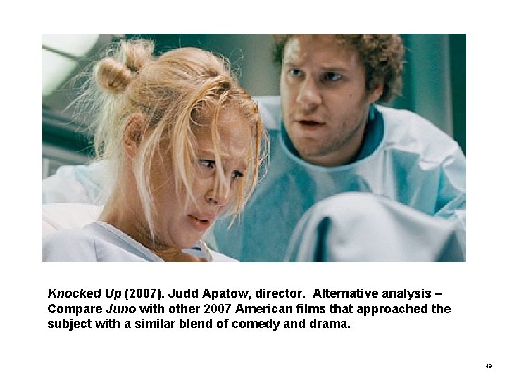 Knocked Up (2007). Judd Apatow, director. Alternative analysis – Compare Juno with other 2007