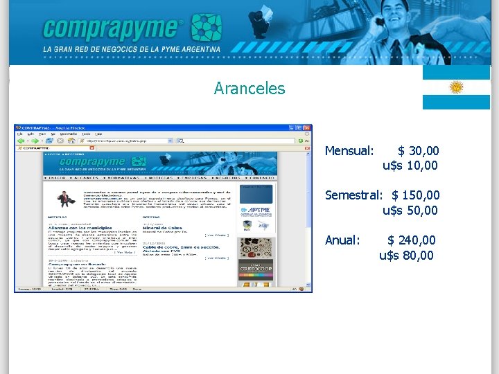 Aranceles Mensual: $ 30, 00 u$s 10, 00 Semestral: $ 150, 00 u$s 50,