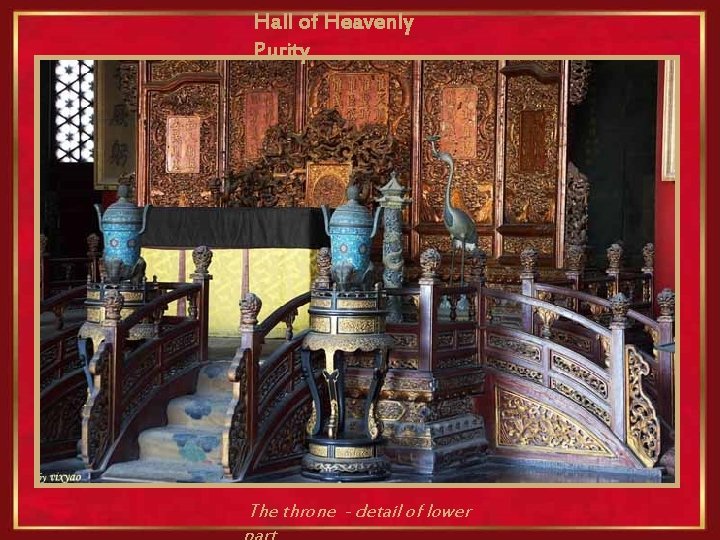 Hall of Heavenly Purity The throne - detail of lower 
