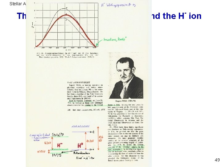 Stellar Atmospheres: Emission and Absorption - The solar continuum spectrum and the H ion