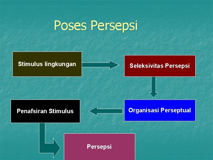 Poses Persepsi Stimulus lingkungan Seleksivitas Persepsi Penafsiran Stimulus Organisasi Perseptual Persepsi 