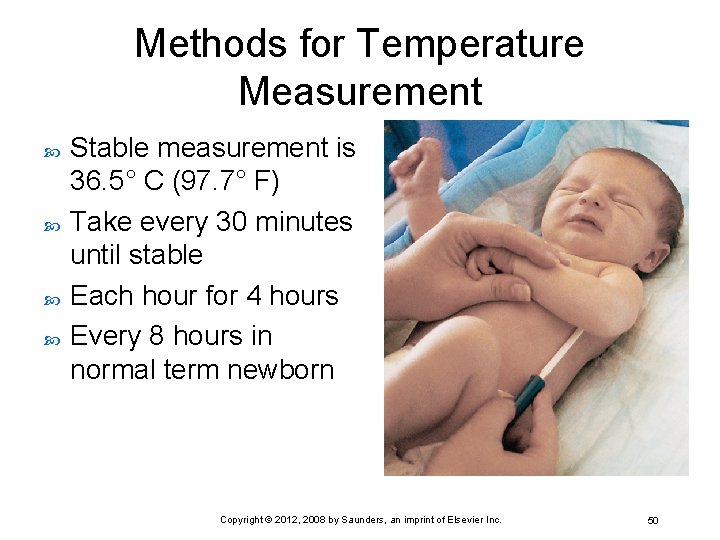 Methods for Temperature Measurement Stable measurement is 36. 5° C (97. 7° F) Take