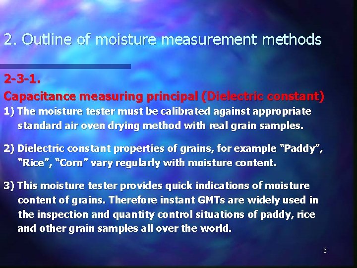 2. Outline of moisture measurement methods 2 -3 -1. Capacitance measuring principal (Dielectric constant)