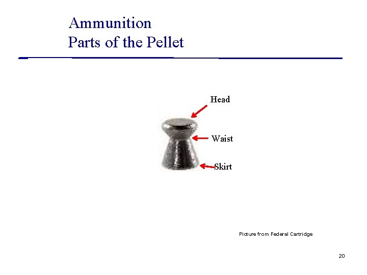 Ammunition Parts of the Pellet Head Waist Skirt Picture from Federal Cartridge 20 