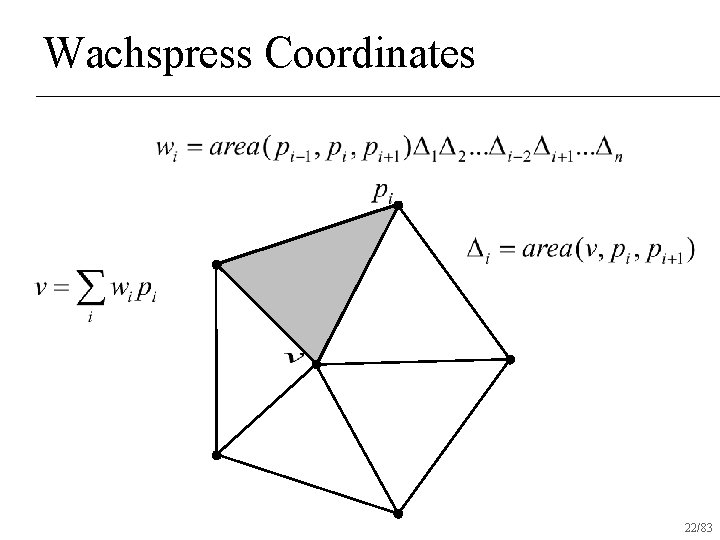 Wachspress Coordinates 22/83 