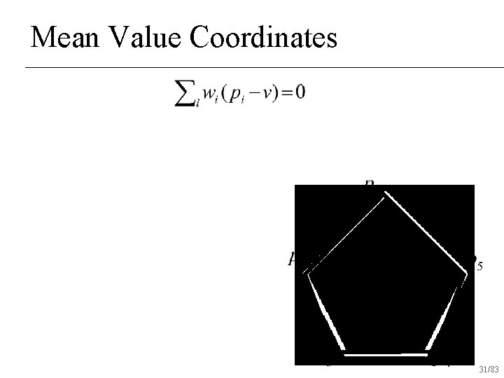 Mean Value Coordinates 31/83 