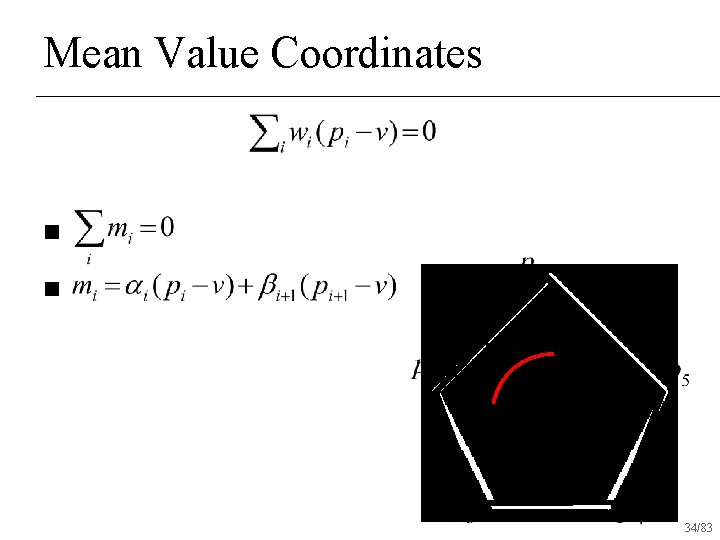 Mean Value Coordinates n n 34/83 