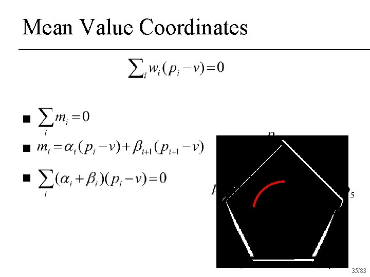 Mean Value Coordinates n n n 35/83 