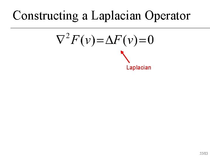 Constructing a Laplacian Operator Laplacian 55/83 