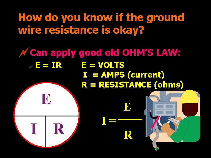 How do you know if the ground wire resistance is okay? ~Can apply good