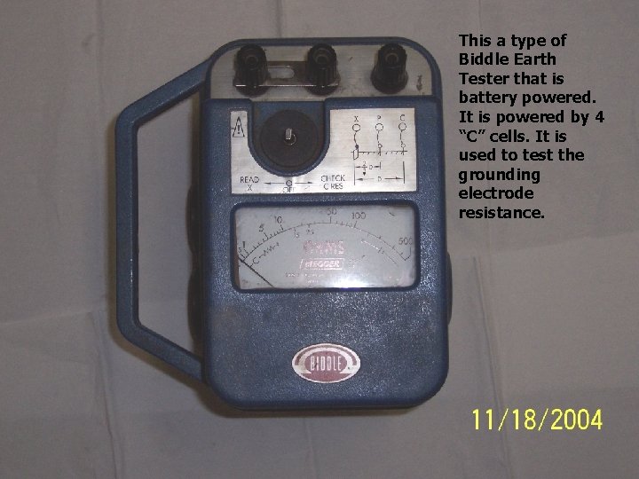 Measuring the resistance of the equipment grounding conductor for this piece of equipment. This