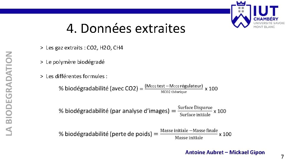 4. Données extraites > Les gaz extraits : CO 2, H 2 O, CH