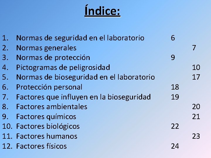 Índice: 1. 2. 3. 4. 5. 6. 7. 8. 9. 10. 11. 12. Normas