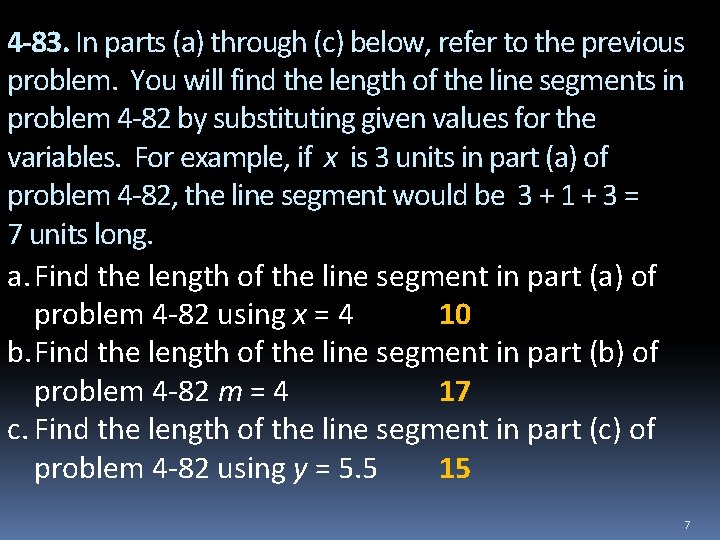 4 -83. In parts (a) through (c) below, refer to the previous problem. You