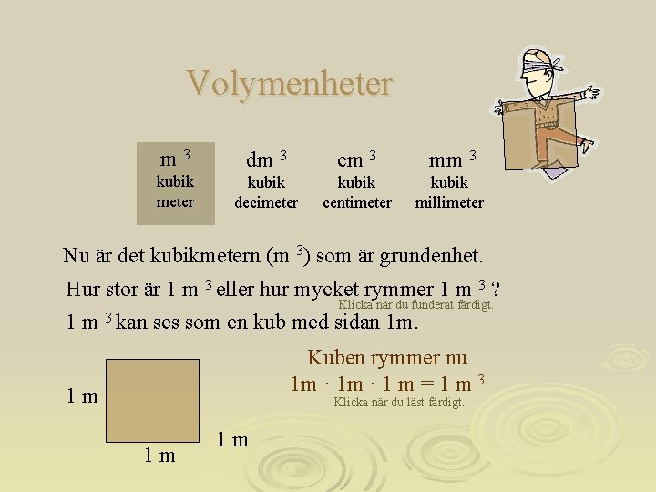 Volymenheter m 3 dm 3 cm 3 mm 3 kubik meter kubik decimeter kubik
