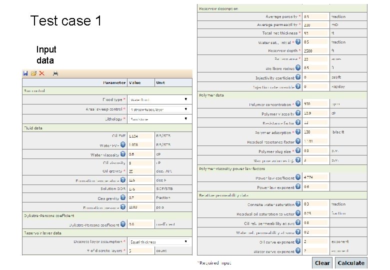 Test case 1 Input data 