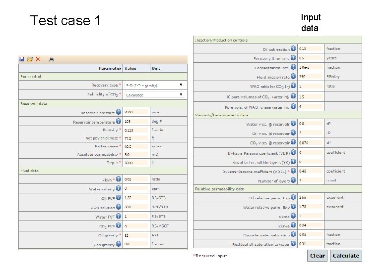 Test case 1 Input data 