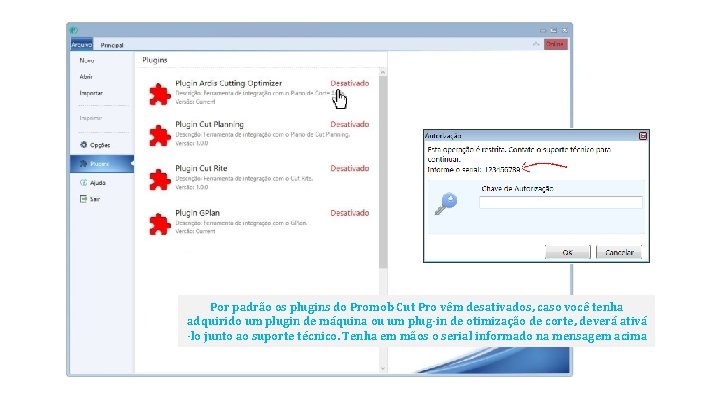 Por padrão os plugins do Promob Cut Pro vêm desativados, caso você tenha adquirido