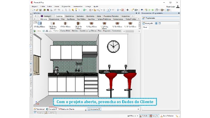 Com o projeto aberto, preencha os Dados do Cliente 