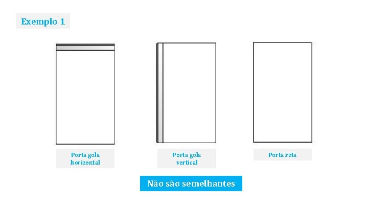 Exemplo 1 Porta gola horizontal Porta gola vertical Não semelhantes Porta reta 