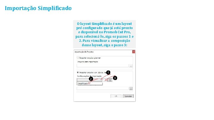 Importação Simplificado O layout Simplificado é um layout pré configurado que já está pronto