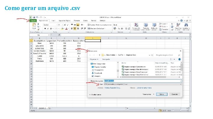 Como gerar um arquivo. csv 