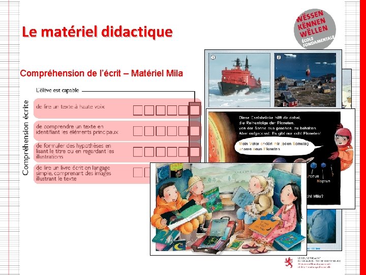 Le matériel didactique Compréhension de l’écrit – Matériel Mila 