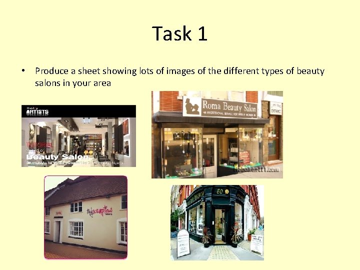 Task 1 • Produce a sheet showing lots of images of the different types