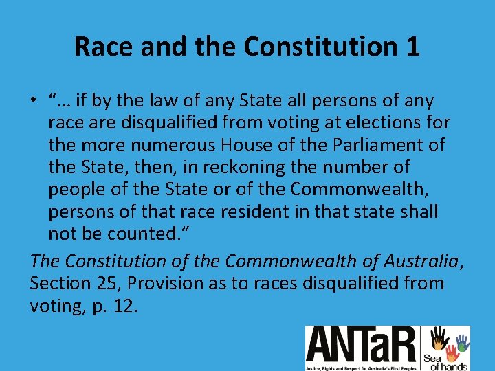 Race and the Constitution 1 • “… if by the law of any State