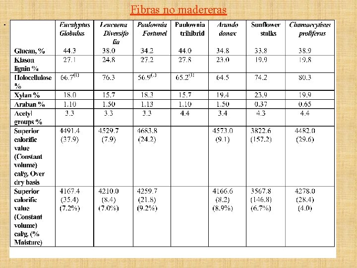 Fibras no madereras - 
