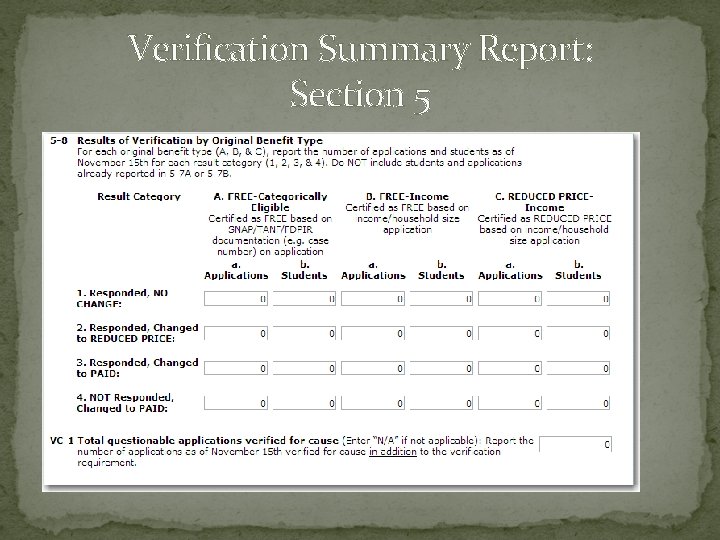Verification Summary Report: Section 5 