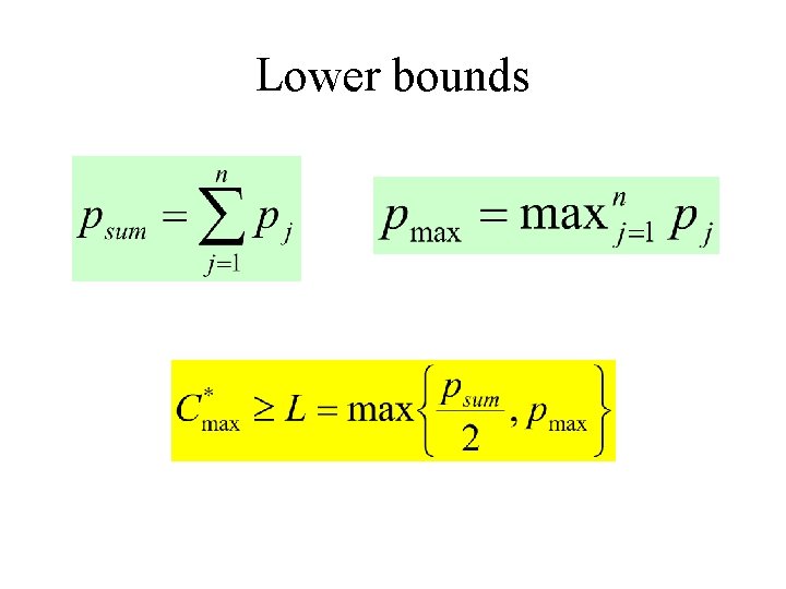 Lower bounds 