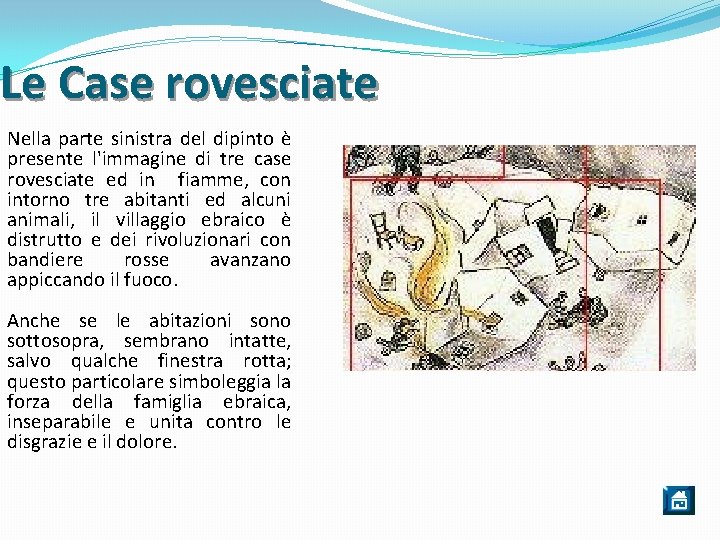 Le Case rovesciate Nella parte sinistra del dipinto è presente l'immagine di tre case