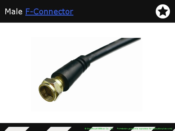 Male F-Connector © Goodheart-Willcox Co. , Inc. Permission granted to reproduce for educational use